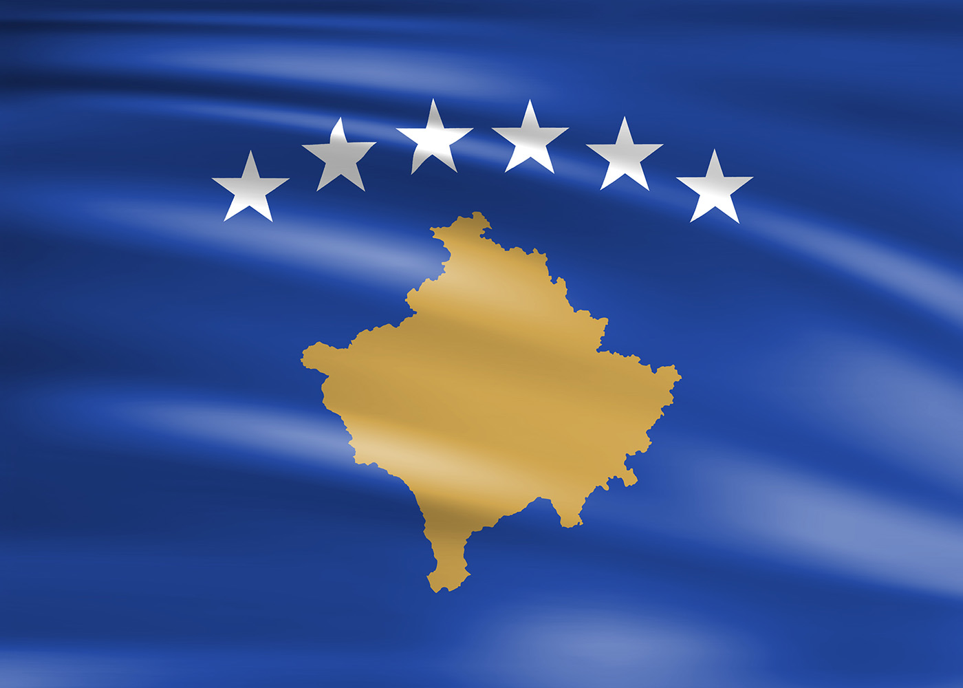 Die Flagge von Kosovo