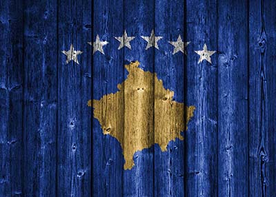 Die Flagge von Kosovo